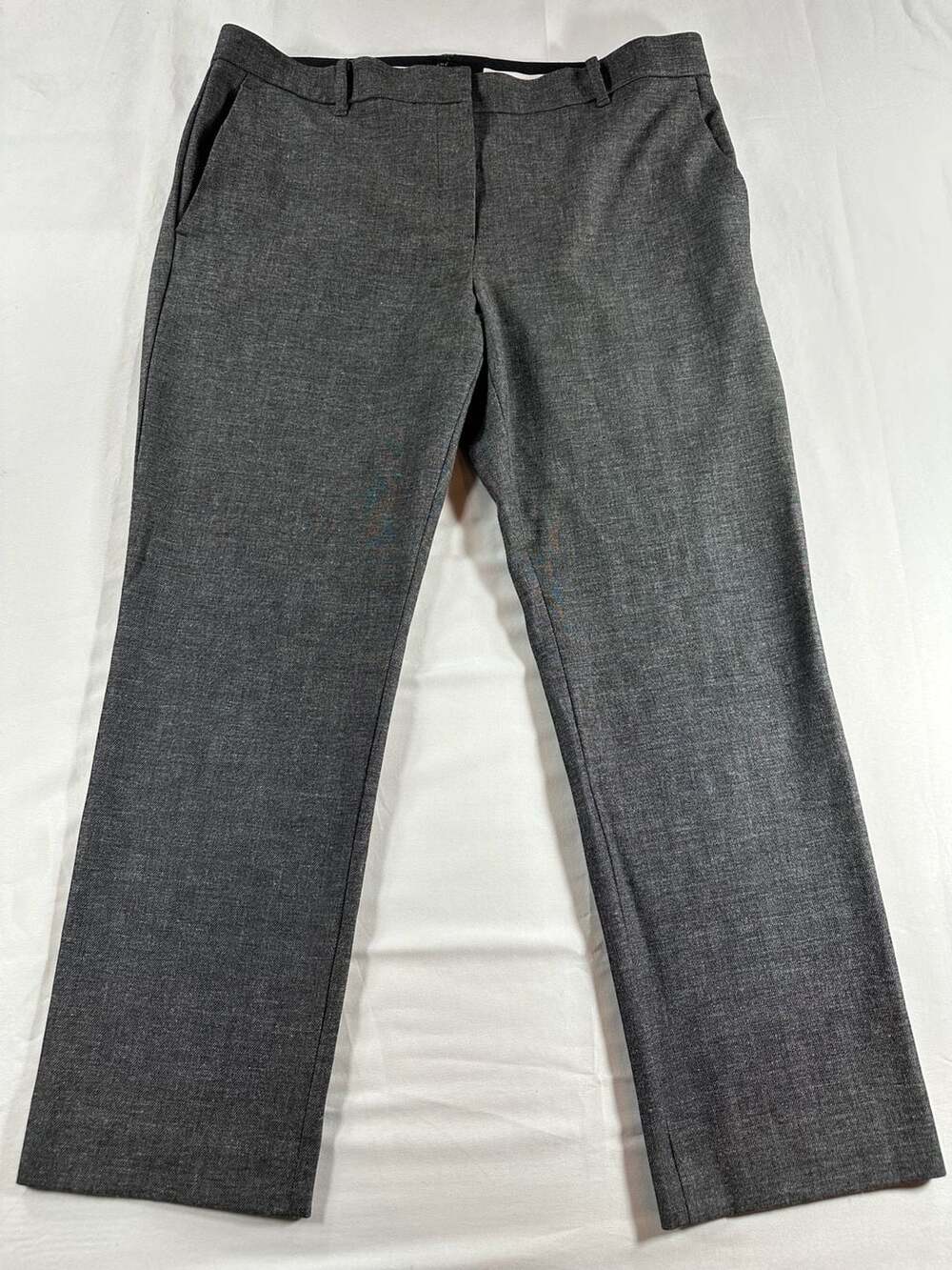 Ann Taylor Women's Gray Mid-Rise Straight Leg Dress Pants, Size 12